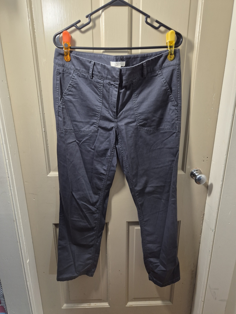 LOFT Women's Straight-Leg Chinos in Charcoal